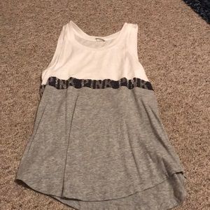 PINK Grey and And White Tank Top